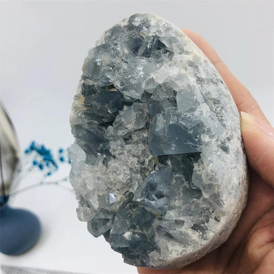 Madagascar natural blue celestite crystal cluster mineral specimen for decoration home decor