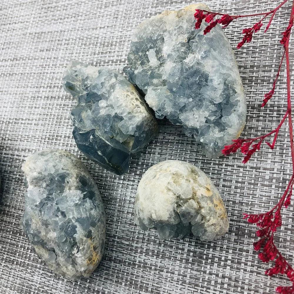 Madagascar natural blue celestite crystal cluster mineral specimen for decoration home decor