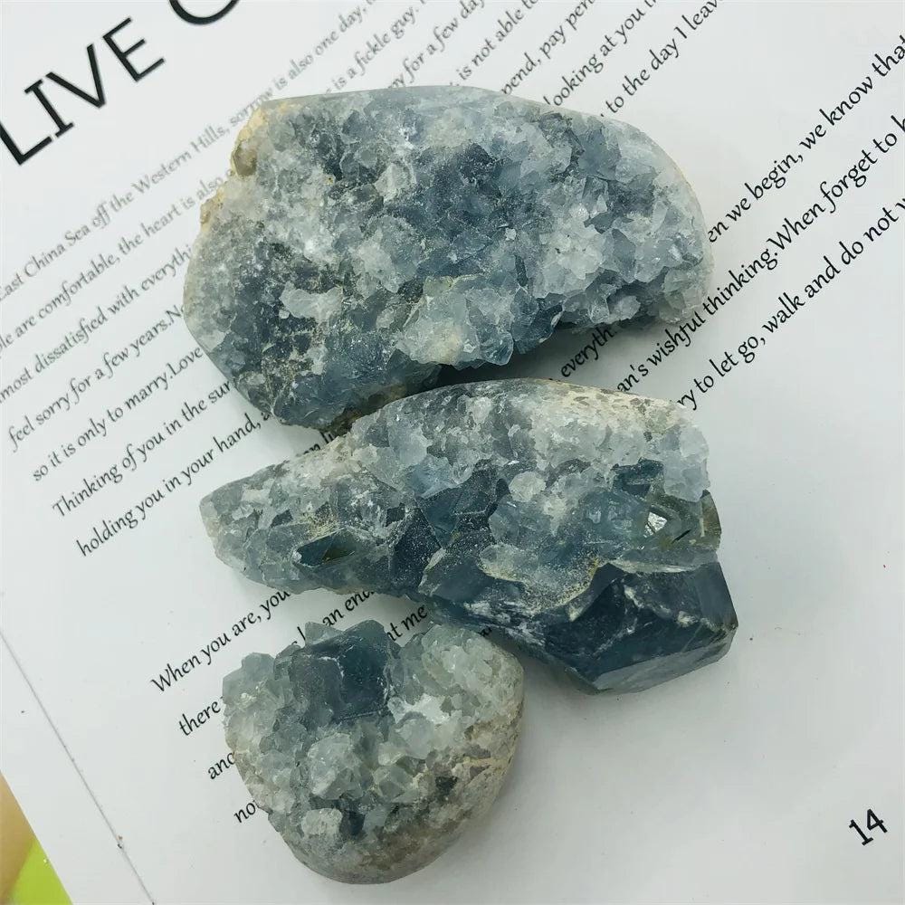 Madagascar natural blue celestite crystal cluster mineral specimen for decoration home decor