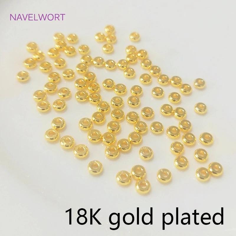 Disk Spacer Brass Beads For Jewellery Making, Beading Jewelry Fittings, DIY