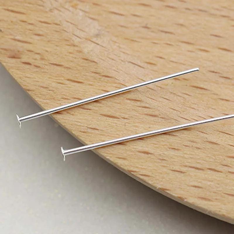 10pcs Solid 925 Sterling Silver Needle Pins Gold Earring Necklace Connector Part Base DIY Jewelry Making Findings