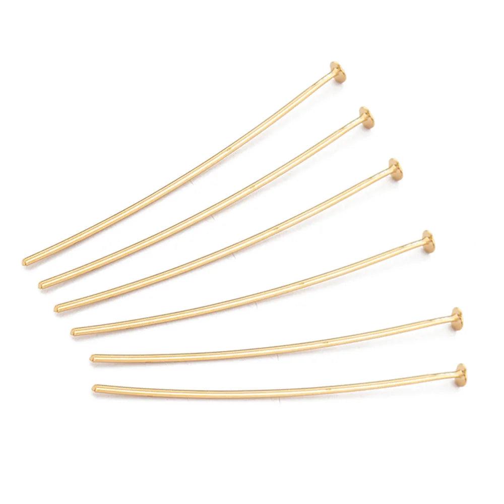 10pcs Solid 925 Sterling Silver Needle Pins Gold Earring Necklace Connector Part Base DIY Jewelry Making Findings