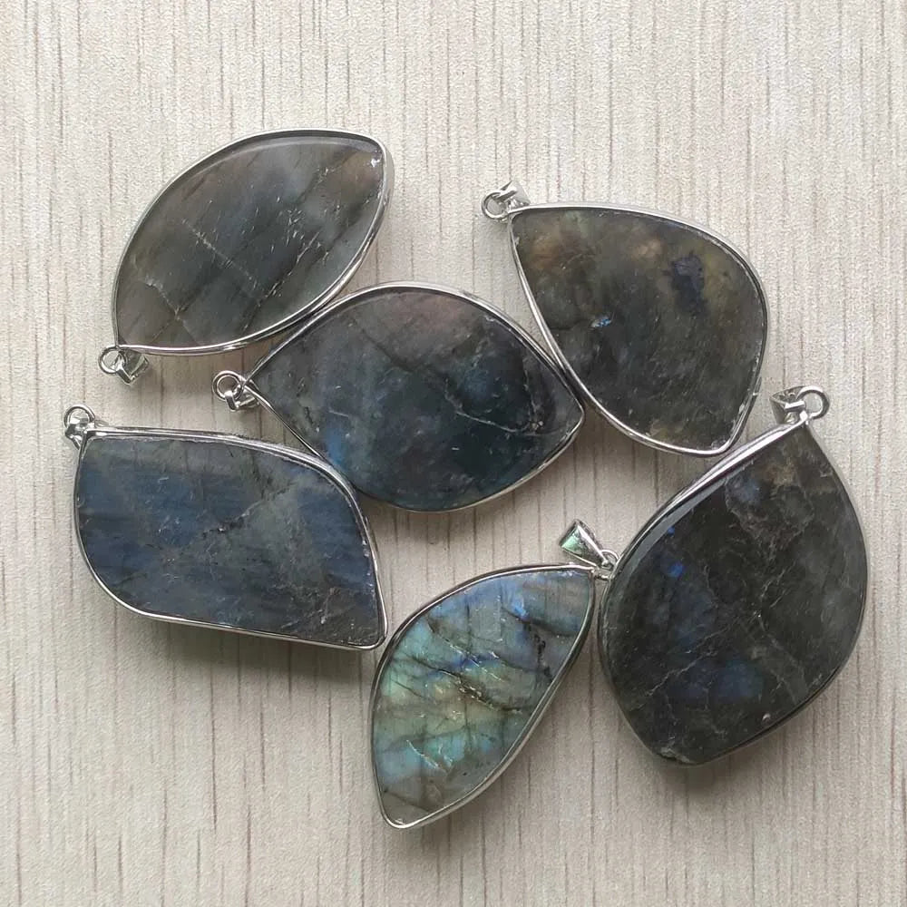 8pcs/lot natural labradorite irregular charms pendants for jewelry making wholesale
