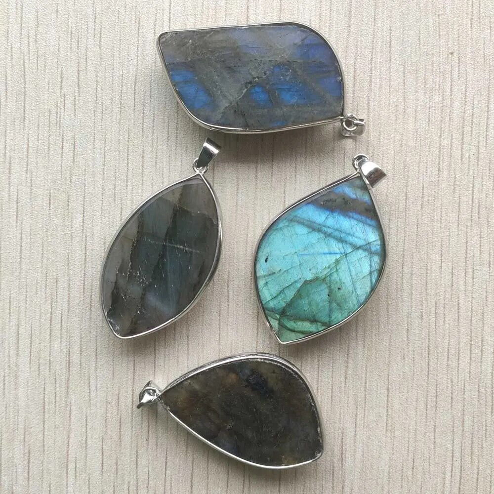 8pcs/lot natural labradorite irregular charms pendants for jewelry making wholesale
