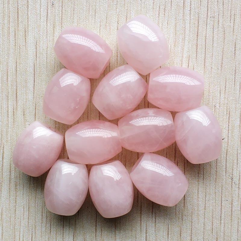 12pcs/lot  natural rose quartz stone pink oval barrel shape big hole beads for bracelet jewelry making