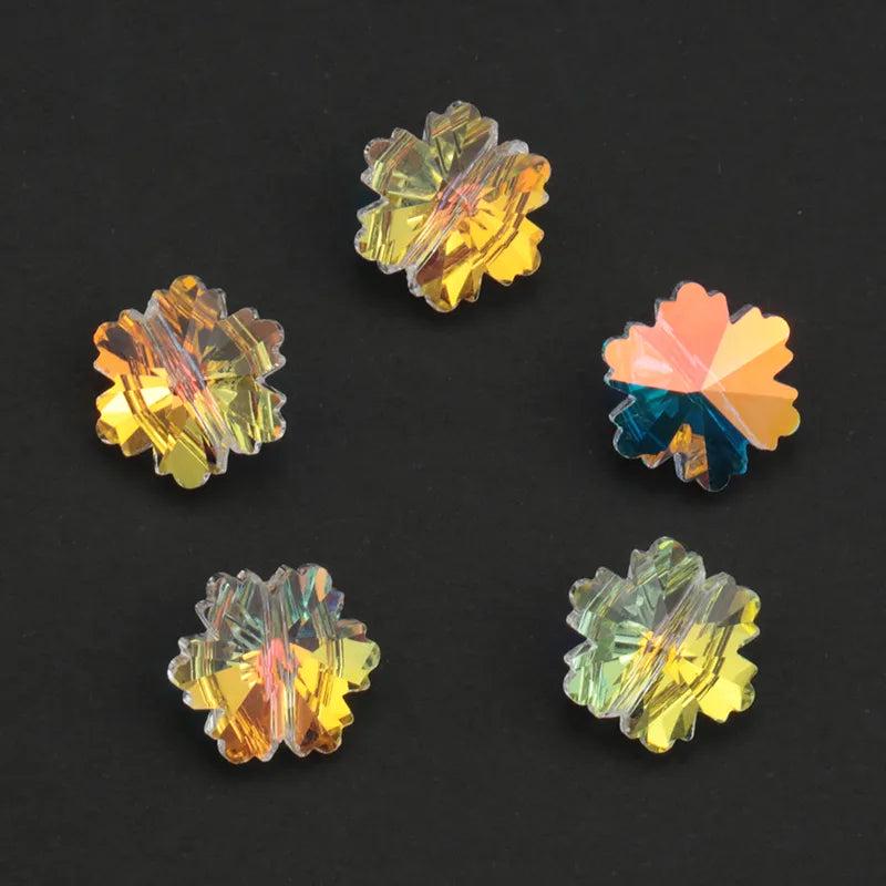 14MM 28PCS DIY Beads Straight Hole Heart Butterfly Flower Shape Pendant Crystal Beads for Earring Bracelet Necklace Making