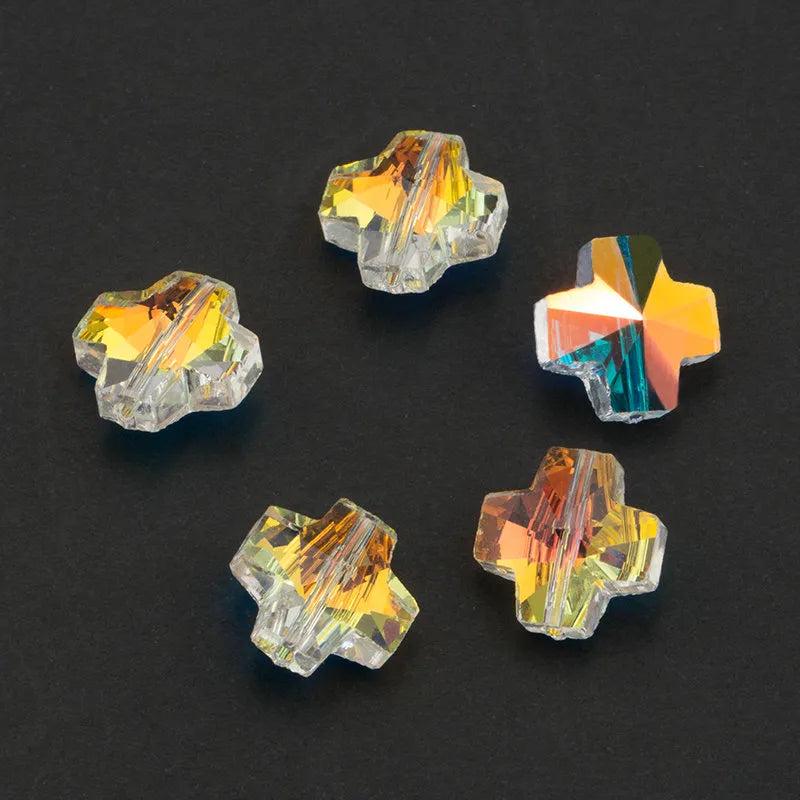 14MM 28PCS DIY Beads Straight Hole Heart Butterfly Flower Shape Pendant Crystal Beads for Earring Bracelet Necklace Making