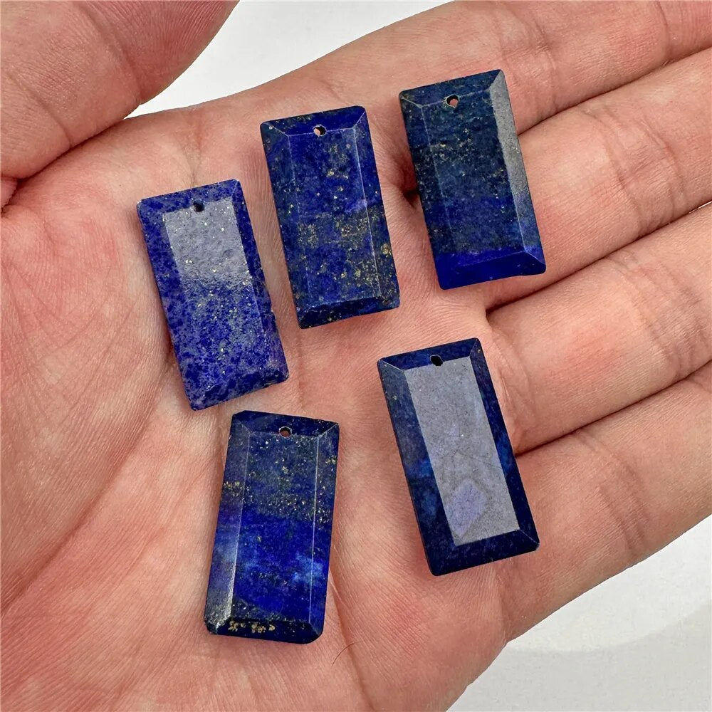 Natural Gems Stone Quartz Pendant Rectangle Slice Pendant For Women Men Jewelry Making Handmade Necklace Earring 13X25MM