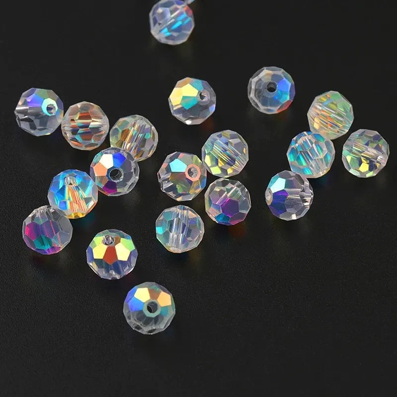 100PCS 4/6/8mm Luxury Crystal Beads for Jewelry Making AB Color Faceted Glass Beads DIY Bracelet Earrings Necklace
