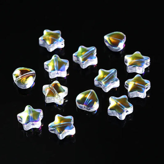50/100PCS 8mm AB Color Crystal Beads for Jewellery Making Heart/Star Shaped Jewelry Beads DIY Bracelets Earrings Necklaces Beads