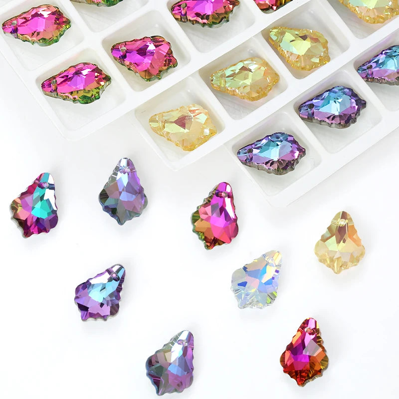 24PCS 11x16mm Crystal Beads Pendant Luxury Beads for Jewelry Making Rhinestone Charms to DIY Necklace Earrings