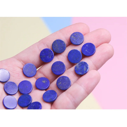 5pcs Lapis Lazuli Cabochon Disc Flat Round Rondelle 8-25mm Natural Stone