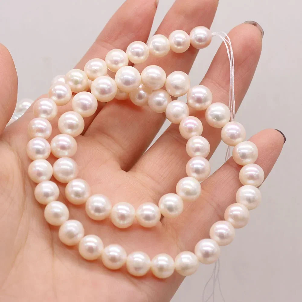 8-9mm AAA High Quality Natural Freshwater Pearl Near Round Beads