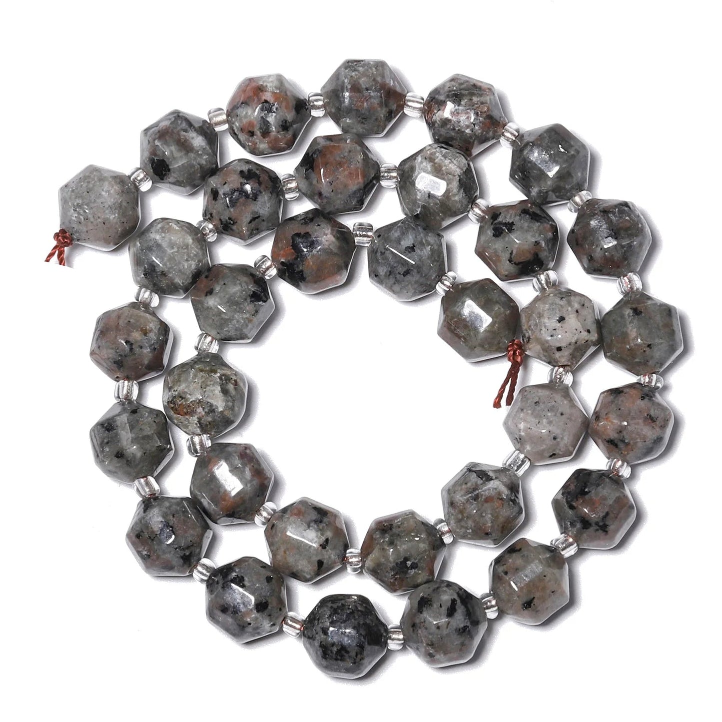 6/8/10mm Faceted Yooperlite Natural Flame Stone Beads Spacer Beads