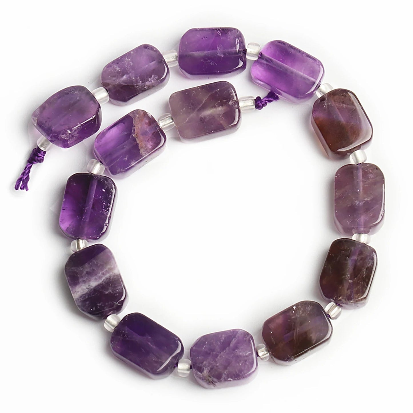 8x12mm AAA Rectangle Amethyst Beads Natural Stone