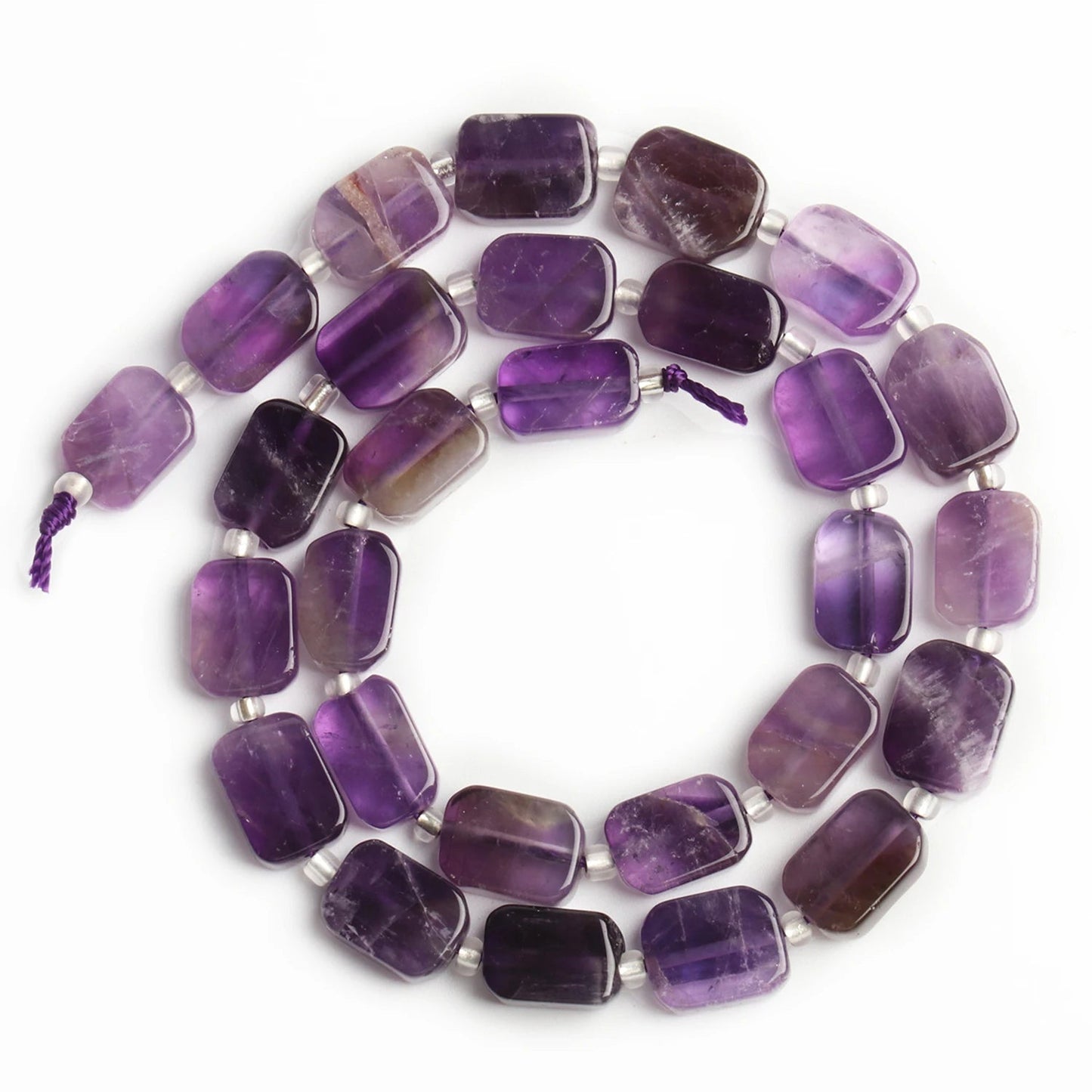 8x12mm AAA Rectangle Amethyst Beads Natural Stone