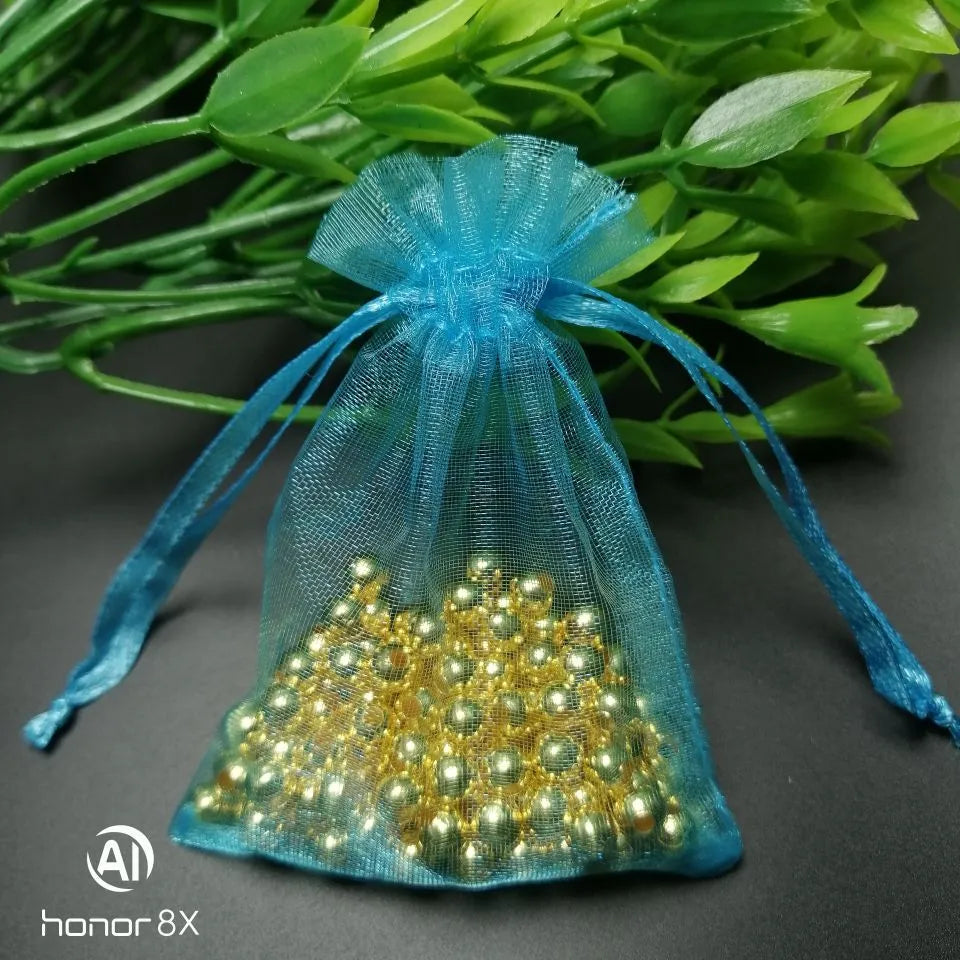 1000pcs Small Plain Organza Bags Drawstring Pouch Jewelry Packaging bag Drawable Birthday party Wedding Gift bags Candy Pouches