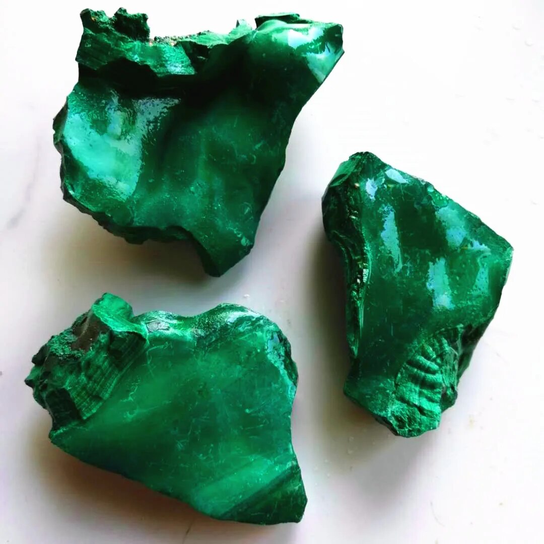 Natural Green Malachite Stone rough Crystal Clastic Rock Collectible Minerals Specimen for Home Decor