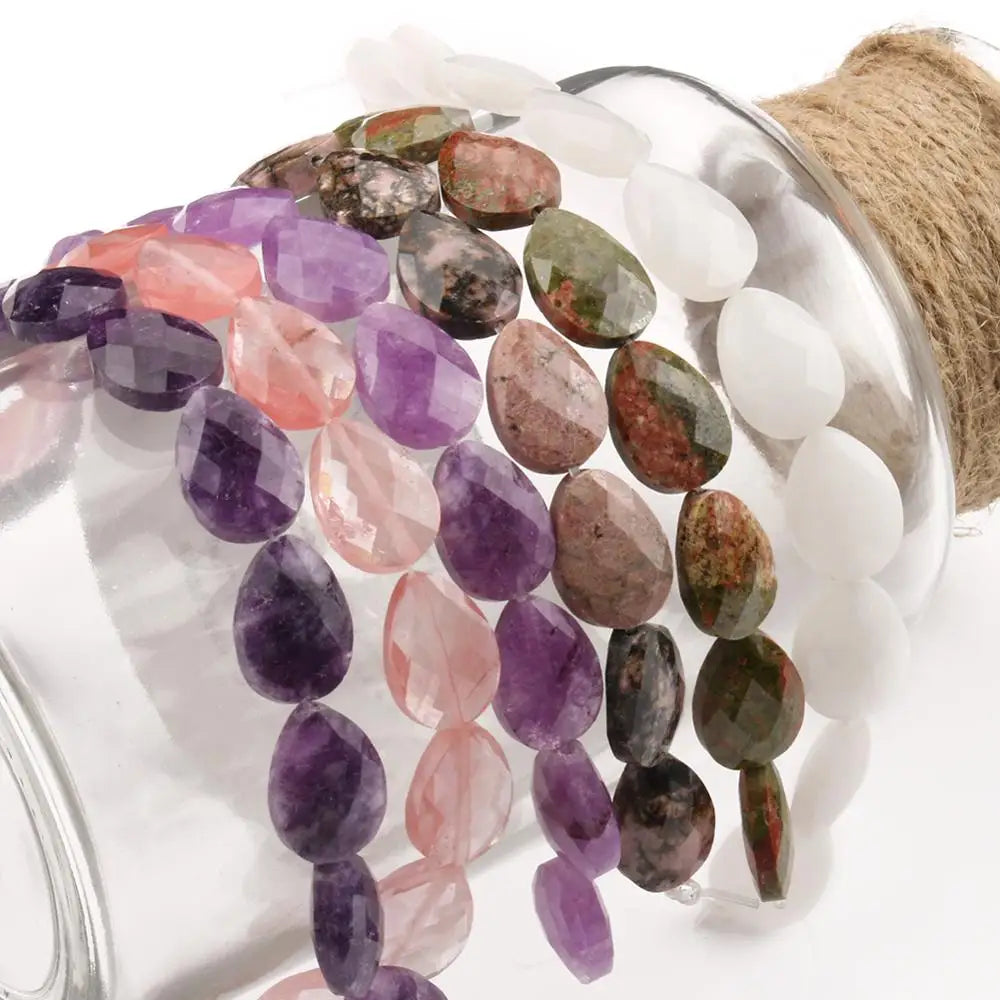 13*18mm Natural Faceted Stone Beads Water Drop