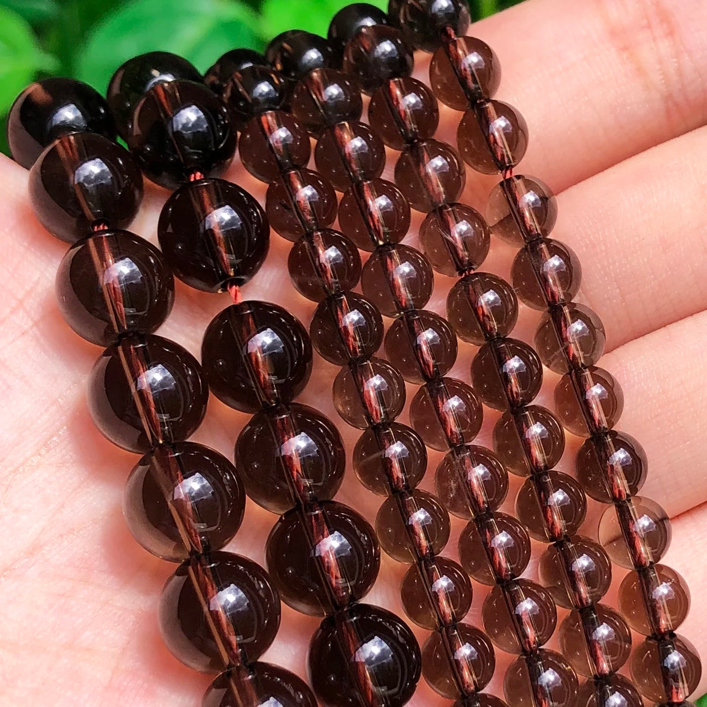 AAA Natural Smoky Quartz Crystal Round Loose Spacer Beads for Jewelry Making