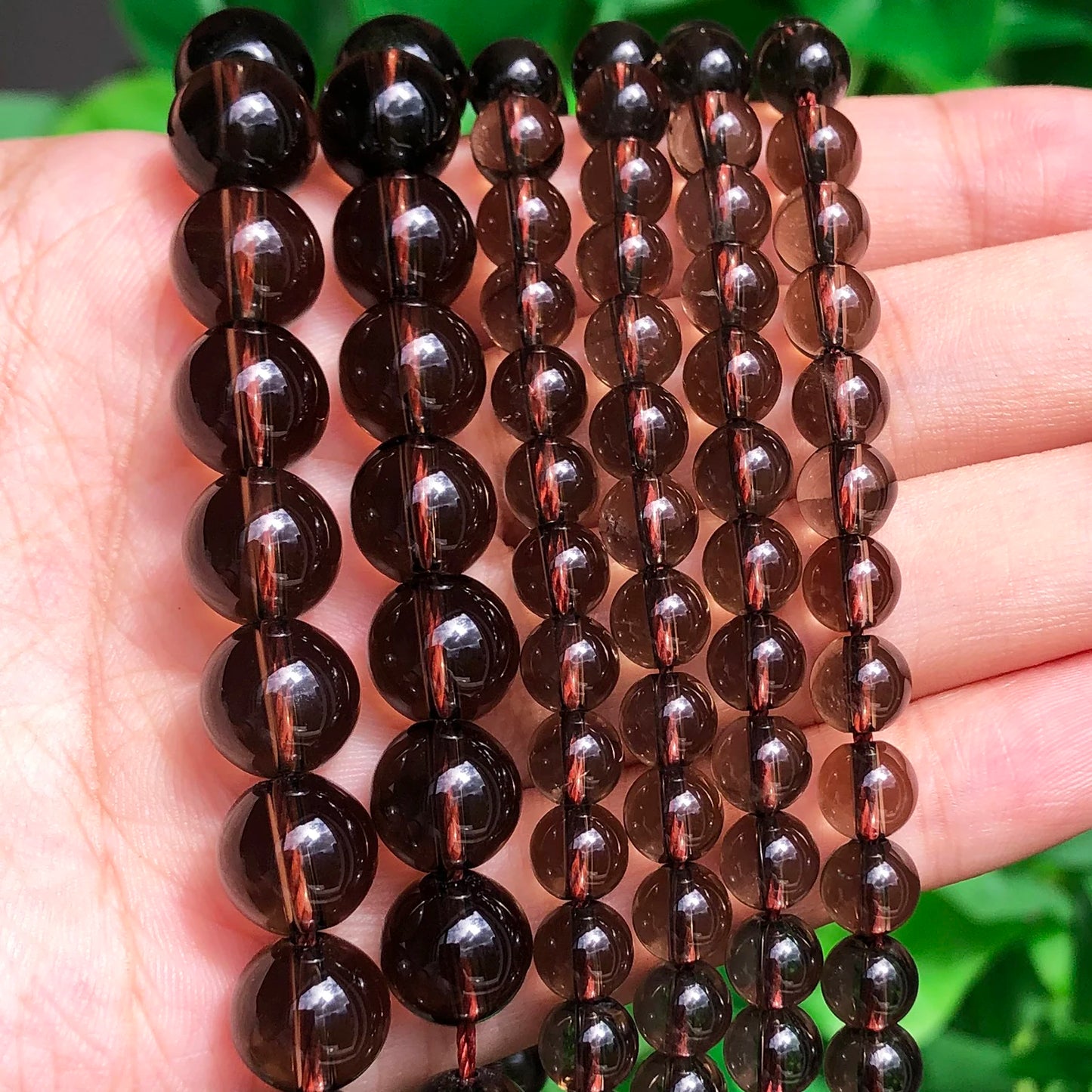 AAA Natural Smoky Quartz Crystal Round Loose Spacer Beads for Jewelry Making