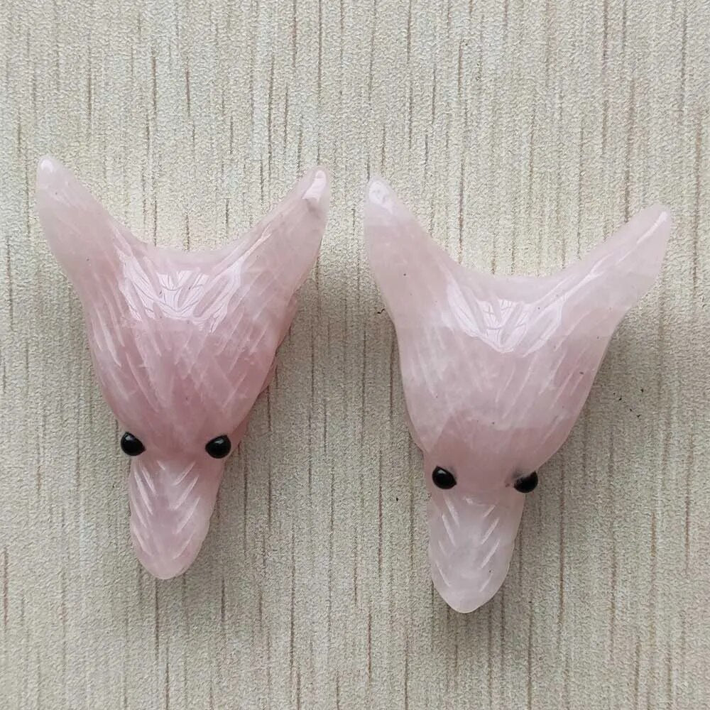 2pcs/lot natural stone Carved big Wolf Head shape Pendants for Necklace jewelry making free shipping