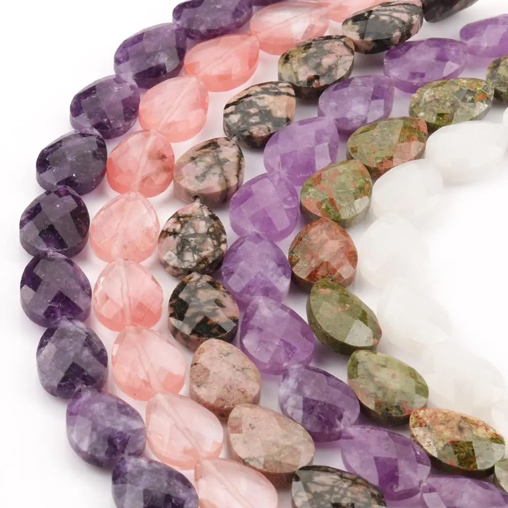 13*18mm Natural Faceted Stone Beads Water Drop