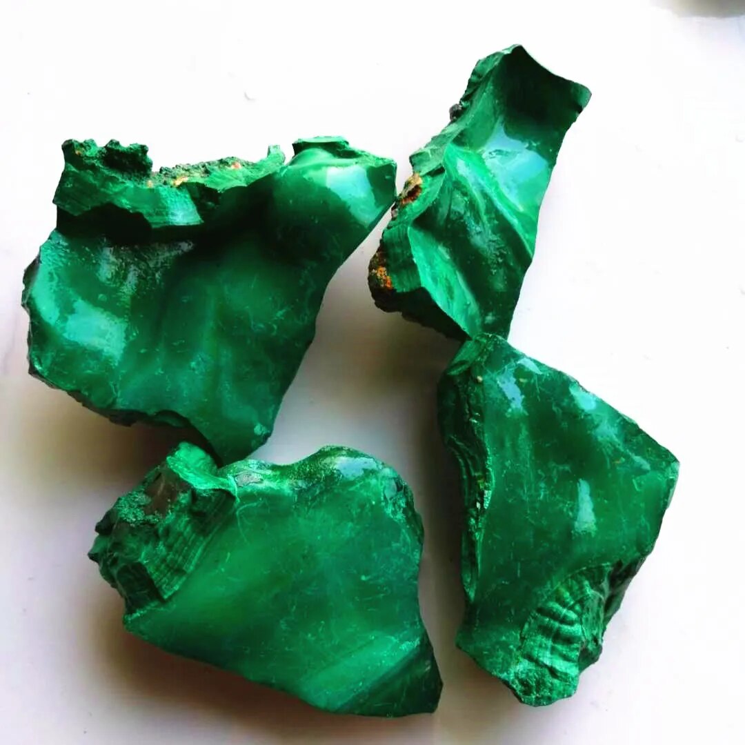 Natural Green Malachite Stone rough Crystal Clastic Rock Collectible Minerals Specimen for Home Decor