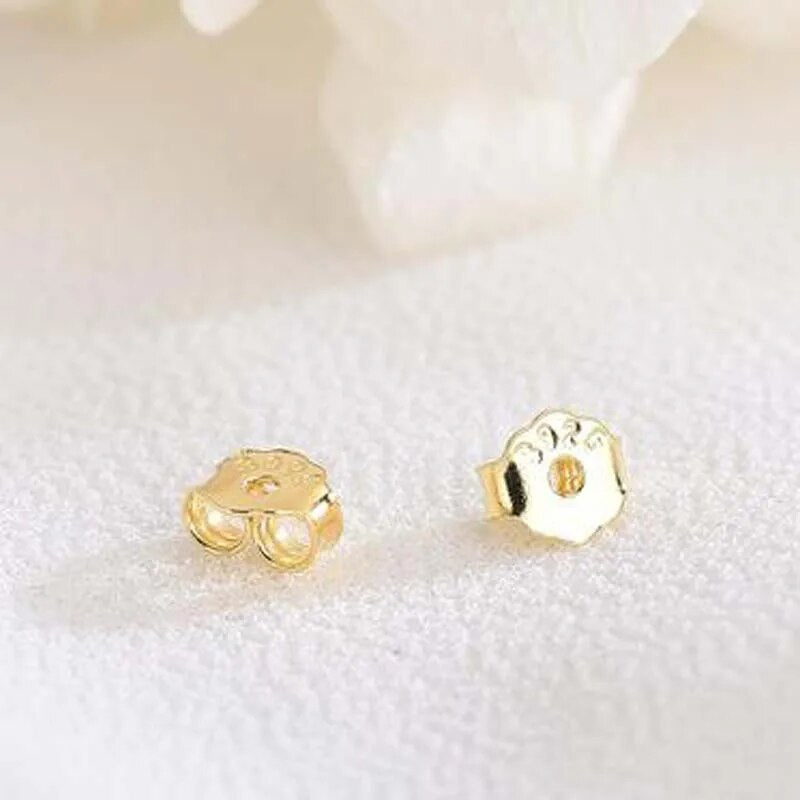 100~200pcs Solid 925 Sterling Silver Earring Stopper Safety Backs 18K Gold Earring Plugs Jewelry Findings