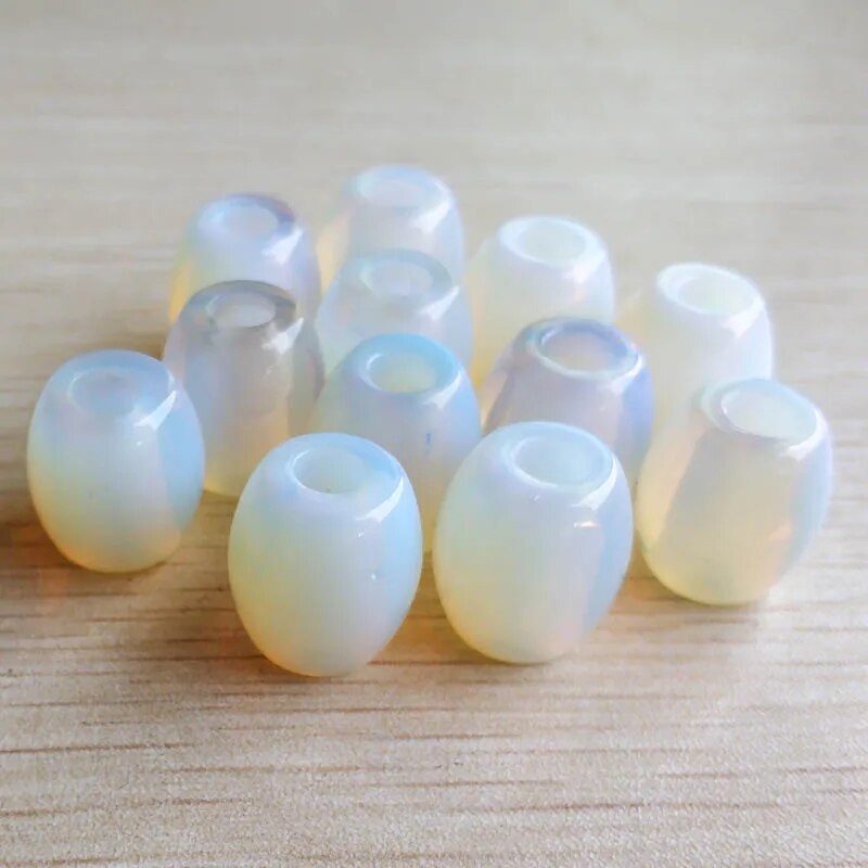 12pcs/lot opalite stone barrel shape big hole beads for Bracelet jewelry making