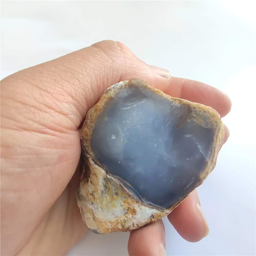 Natural Blue Agate Stone Turkey Blue Chalcedony Rough Stone Blue Mineral Stone Jewelry Processing Raw Materials