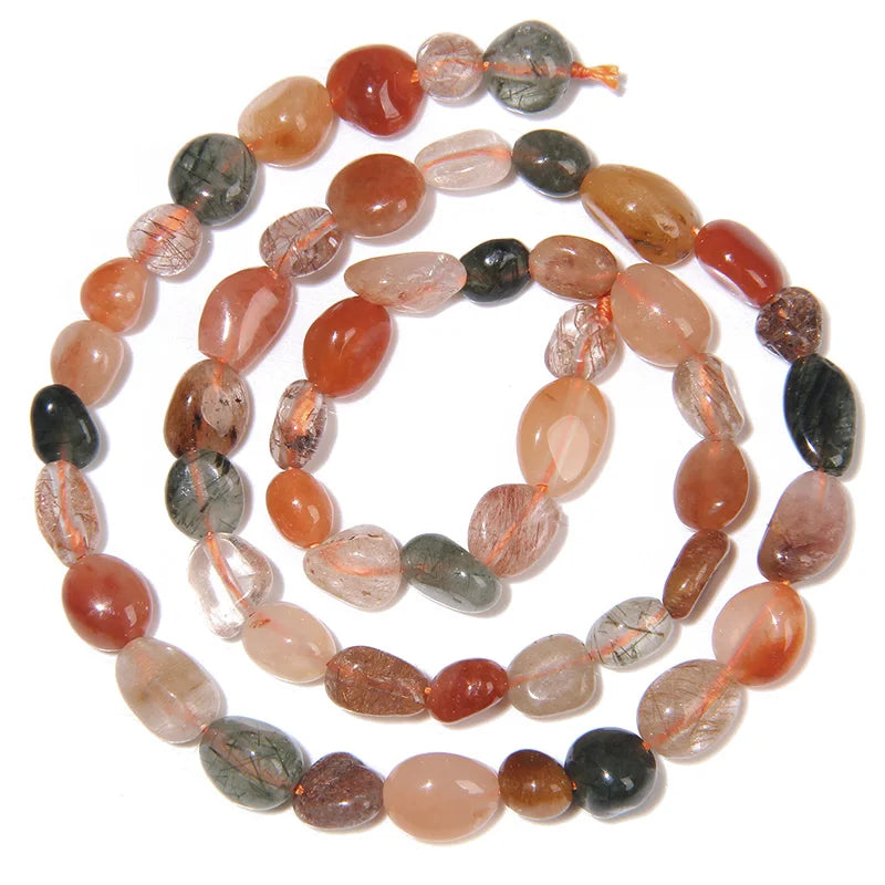 Irregular Gravel Chip Stone Bead Natural Stone Amethysts Moonstone Tiger Eye Beads For Jewelry Making DIY 6-8MM