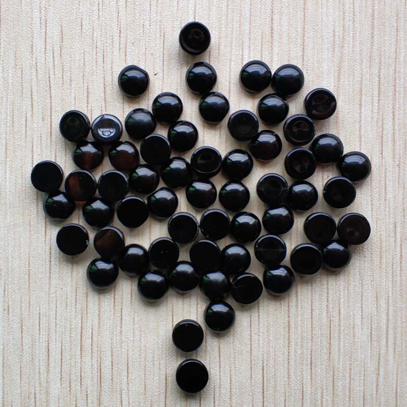 50pcs/lot  natural black onyx round cab cabochon beads for jewelry Accessories making 8mm