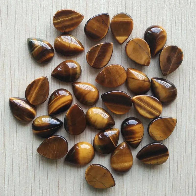 50pcs 13x18mm high quality Natural tiger eye Stone drop cabochon teardrop Beads for jewelry making DIY beads