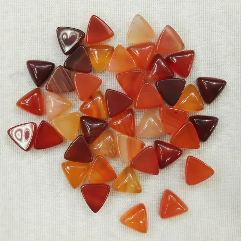 50pcs/lot 2017 natural red onyx  triangle cab cabochon beads 10x10x10mm for jewelry making