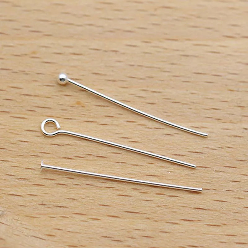 10pcs Solid 925 Sterling Silver Needle Pins for DIY Jewelry Making Findings Earring Necklace Connector Part Base