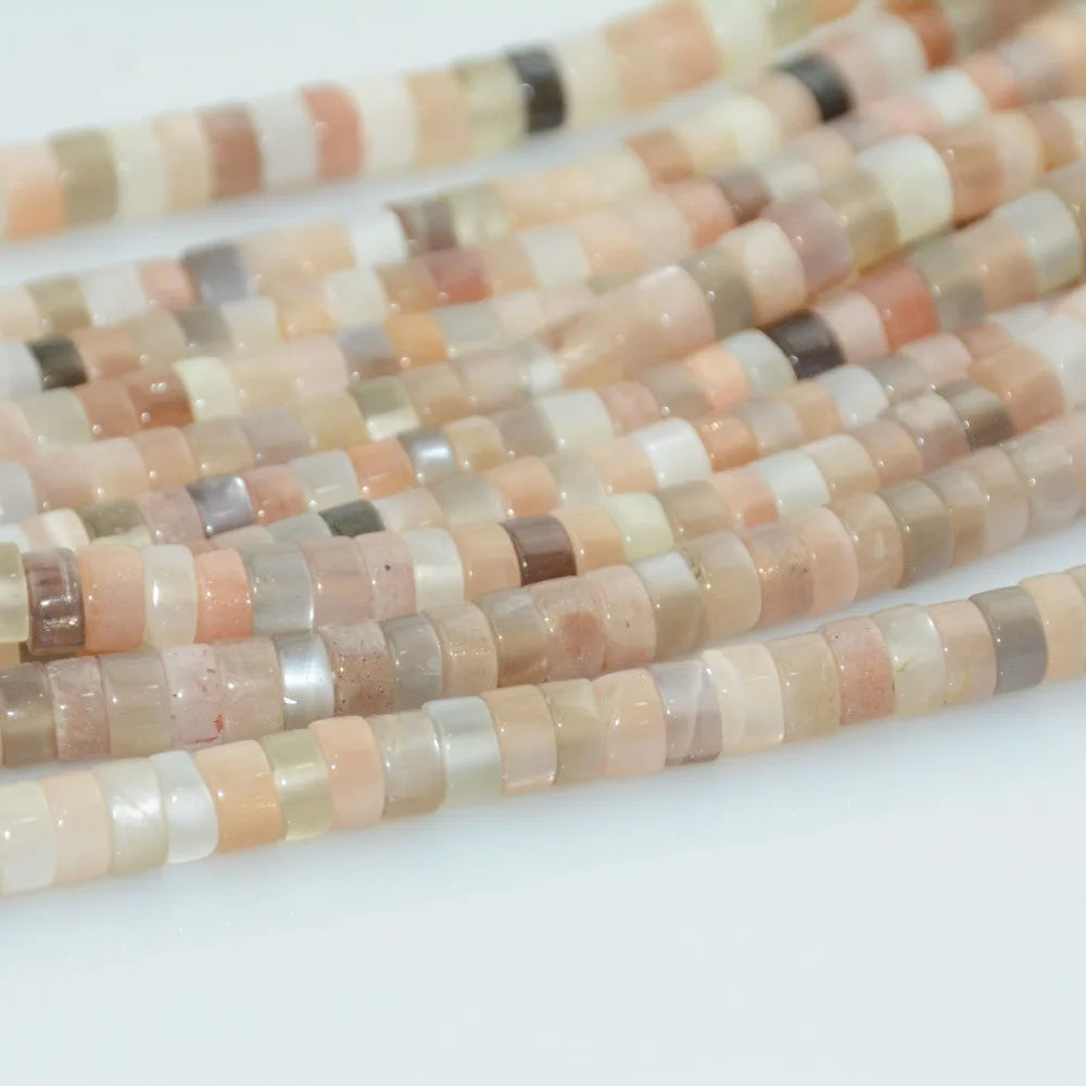 Natural Mixed Color Moonstone Wheel  Beads 3x6mm