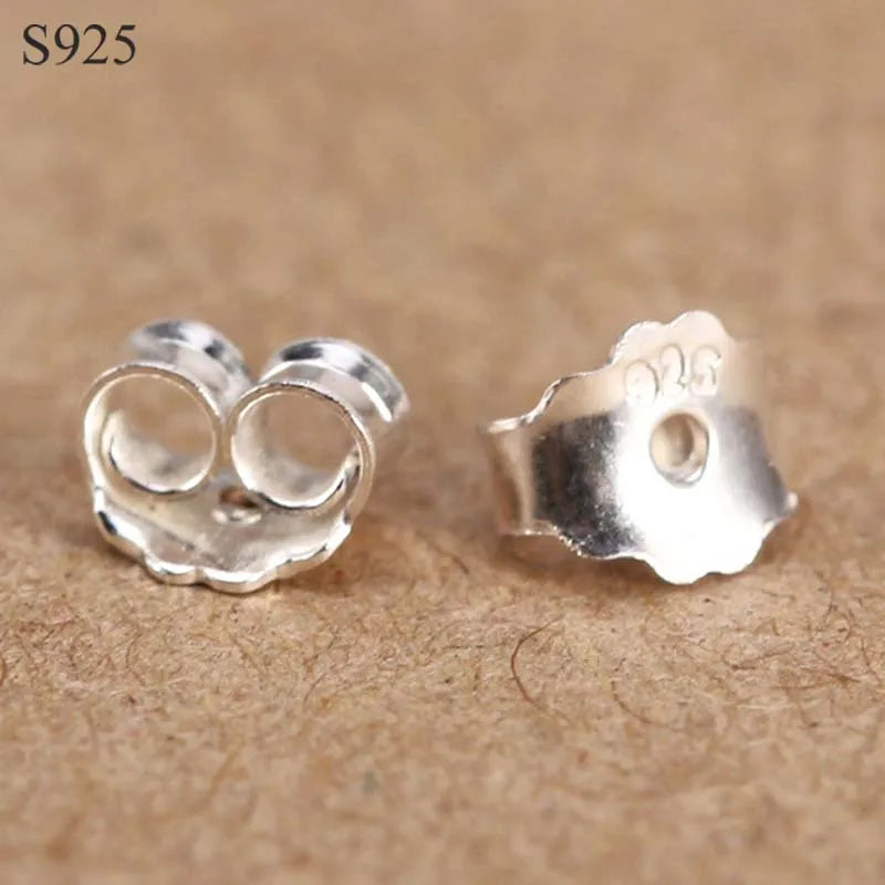 100~200pcs Solid 925 Sterling Silver Earring Stopper Safety Backs Jewelry Accessories DIY Parts Ear Plugging