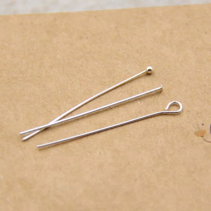 10pcs Solid 925 Sterling Silver Needle Pins for DIY Jewelry Making Findings Earring Necklace Connector Part Base