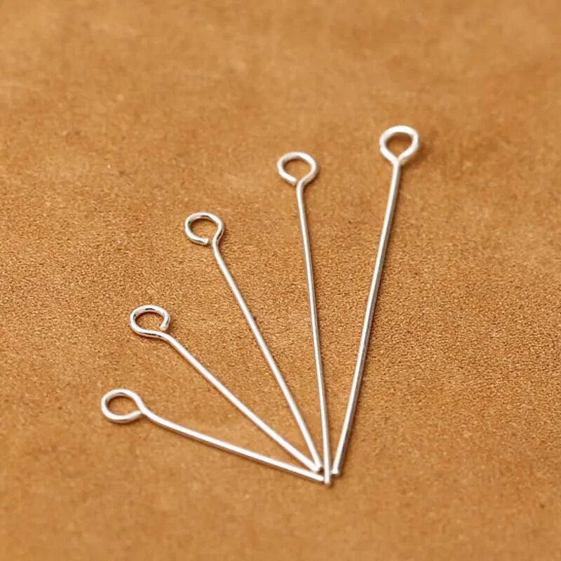 10pcs Solid 925 Sterling Silver Needle Pins for DIY Jewelry Making Findings Earring Necklace Connector Part Base