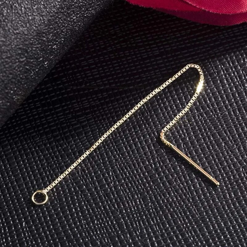 9cm Solid 925 Sterling Silver Earring Line Thread Dangle Earrings Box Chain Jewelry Making Findings