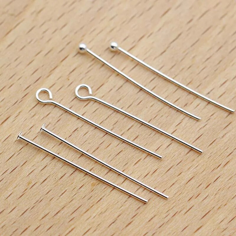 10pcs Solid 925 Sterling Silver Needle Pins for DIY Jewelry Making Findings Earring Necklace Connector Part Base