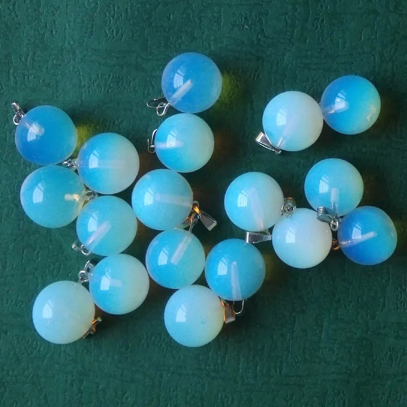 50pcs/lot Opalite round ball charm pendants for jewelry making