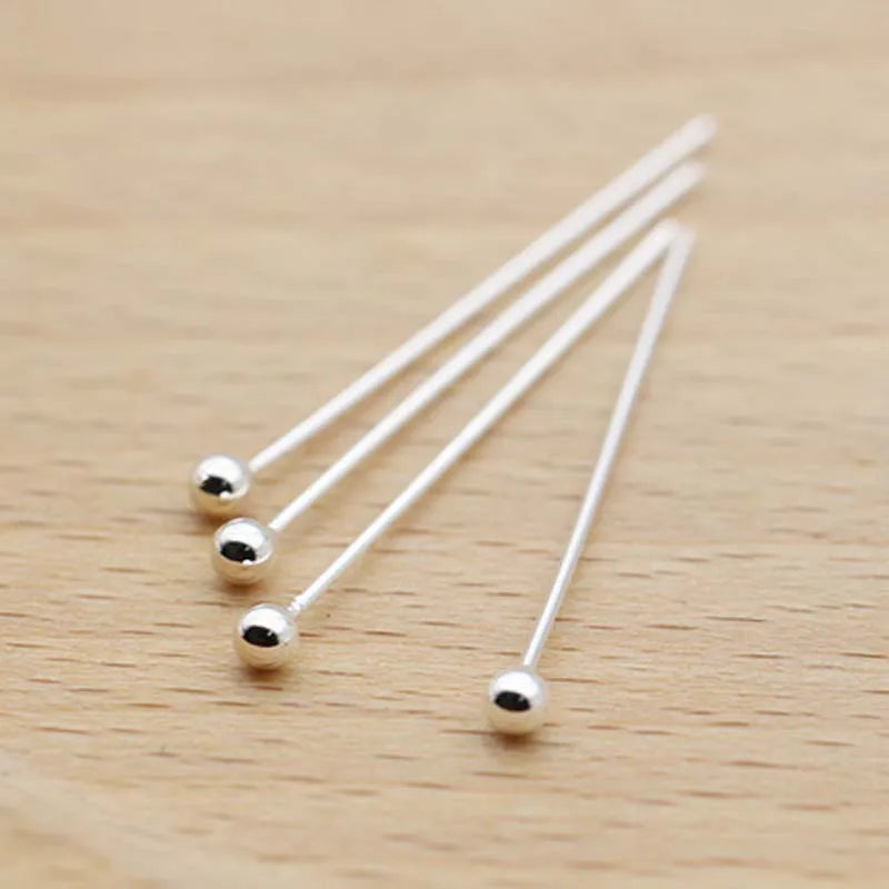 10pcs Solid 925 Sterling Silver Needle Pins for DIY Jewelry Making Findings Earring Necklace Connector Part Base