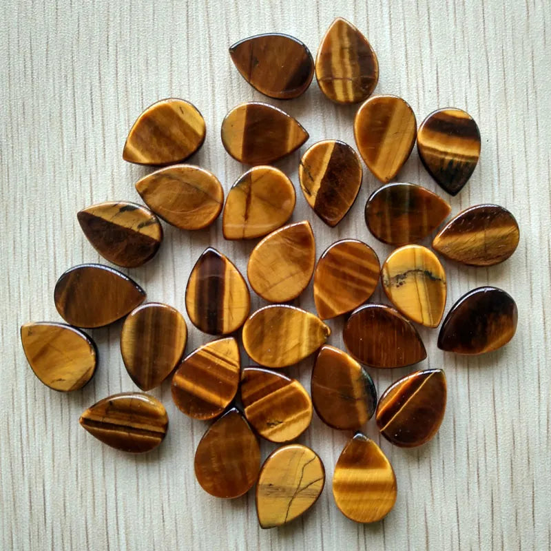 50pcs 13x18mm high quality Natural tiger eye Stone drop cabochon teardrop Beads for jewelry making DIY beads