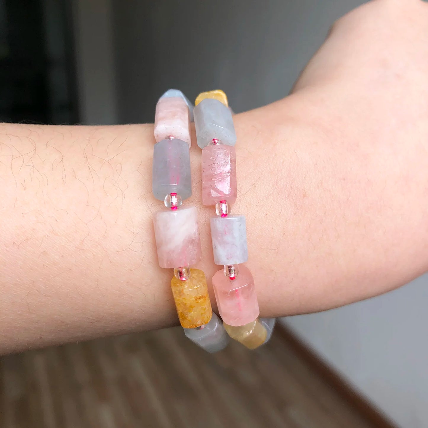 Natural Morganite GemStone Beads 8*11mm Cylinder Loose Spacer Beads