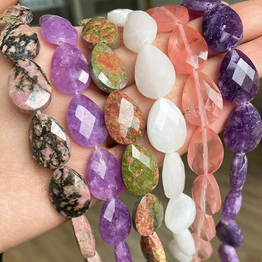 13*18mm Natural Faceted Stone Beads Water Drop