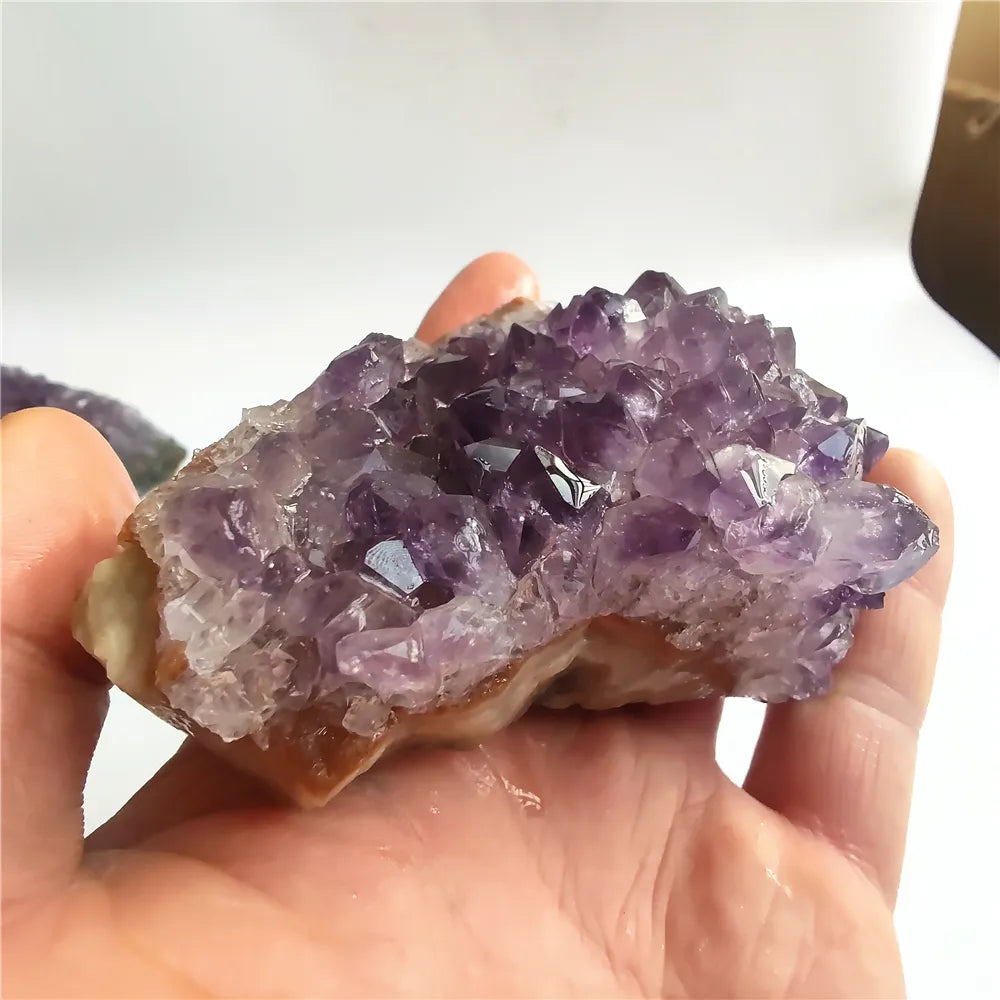 Natural Raw Amethyst Quartz Crystal Cluster Healing Stones Specimen Home Decoration Crafts natural mineral