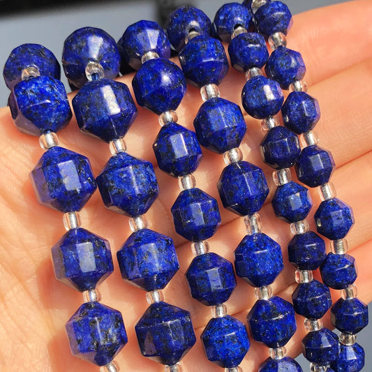 6 8 10mm Lapis Lazuli Loose Faceted Beads for DIY Jewelry Making  15'' strand