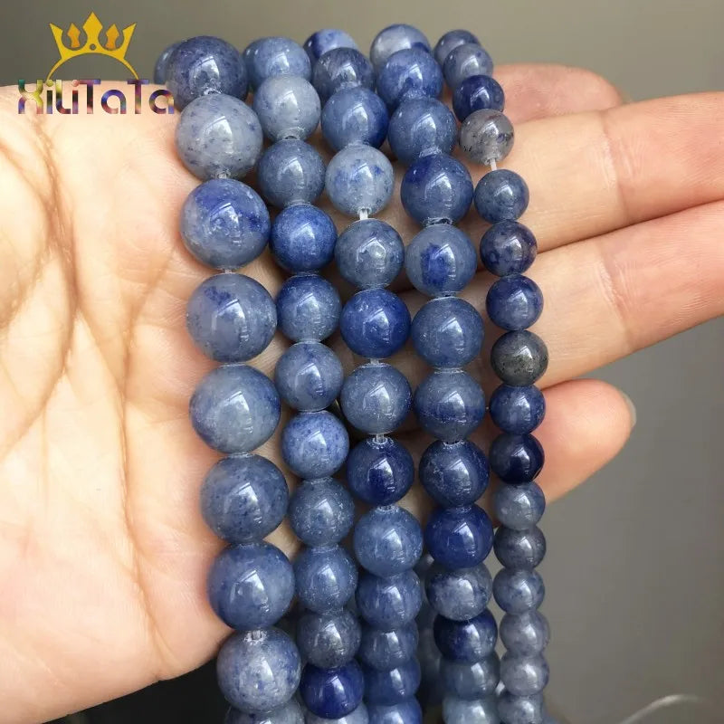 6/8/10mm Blue Aventurine Round Loose Spacer Beads 15''